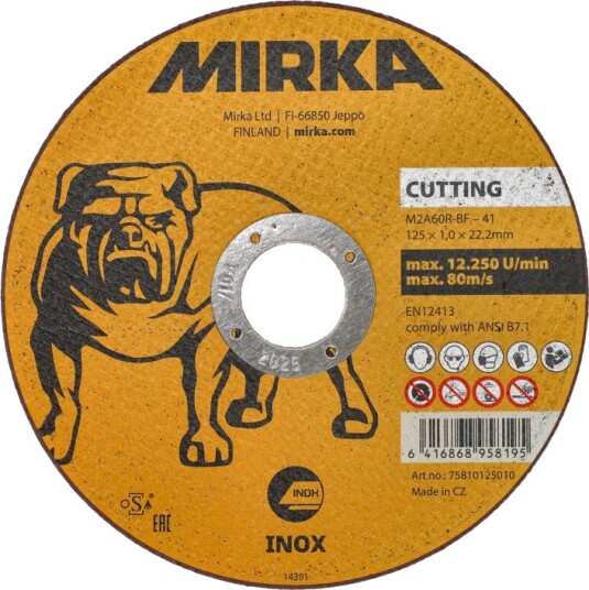Mirka INOX kutteskive, 1,0x125mm