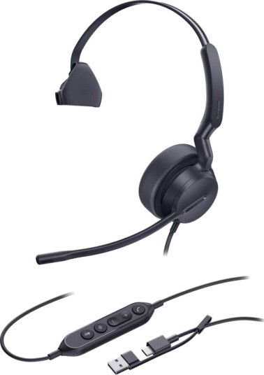 Yealink UH42 Mono Headset USB C/USB A Svart Yealink UH42 Mono Headset USB C/USB A Svart
