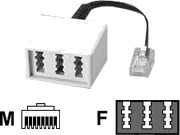 Btr Telefonadapter Rj 45 Hann Til Tae Nfn Hunn 10 Cm