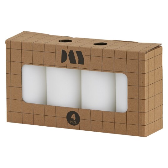 DAY KUBBELYS 4STK Ø6.8CM H13CM HVIT