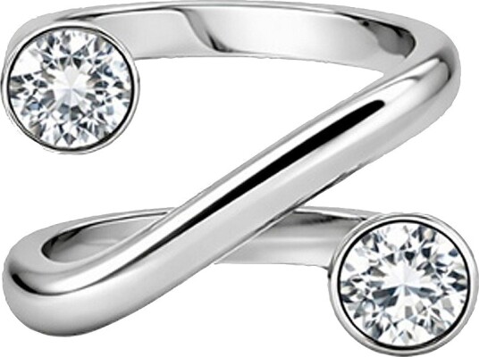 IOAKU Ring Linear Crystal Luxe Ring 7 Gold Sølv