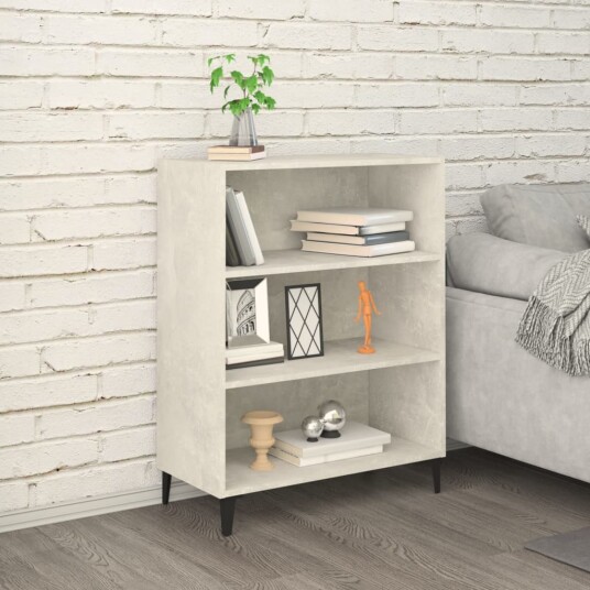 vidaXL Skjenk betonggrå 69,5x32,5x90 cm konstruert tre