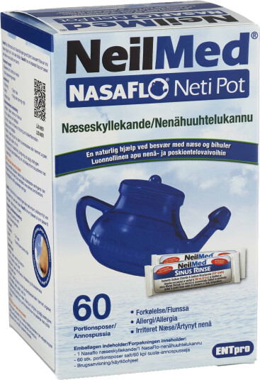NeilMed Nasaflo neseskyllekanne og 60 poser salt 1 sett