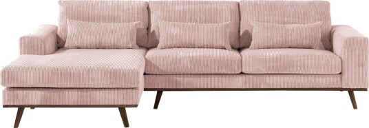 Copenhagen 4 seters Venstrevendt L formet Divansofa i Manchester Rosa