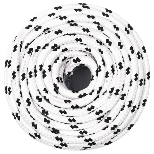  Flettet båttau hvit 8 mm x 25 m polyester