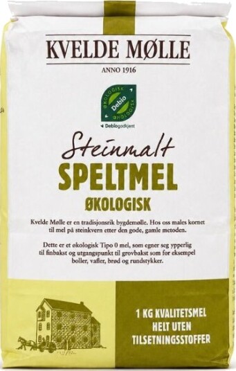Kvelde økologisk siktet speltmel 1 kg Kvelde økologisk siktet speltmel 1 kg