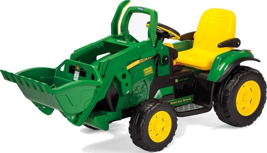 Peg Perego John Deere 12V elektrisk traktor for barn med skuffe Peg Perego John Deere 12V elektrisk traktor for barn med skuffe