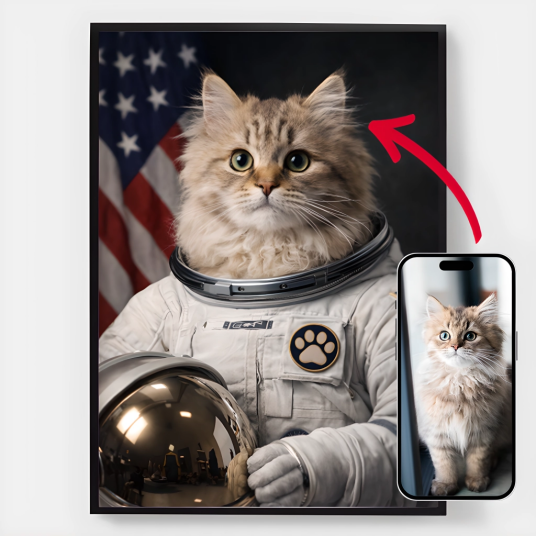 Namly Design Personalisert Plakat Kjæledyret Astronaut AI Plakat POSTERWXEXNT