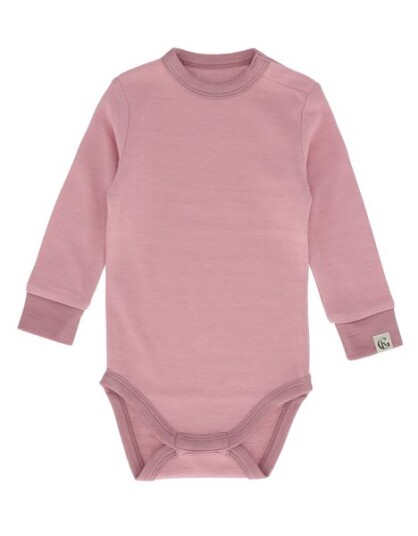 Gullkorn Grana ull/bambus body til baby - tåkerosa Gullkorn Grana ull/bambus body til baby - tåkerosa