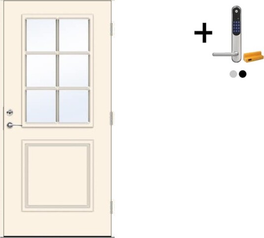 Ytterdør Swedoor Advance-Line Classic Smetana med Yale Doorman Classic Home