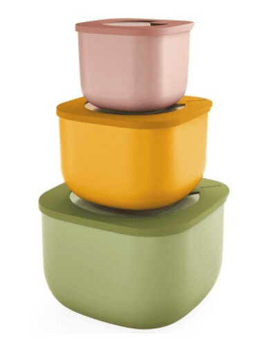 GUZZINI Eco Matoppbevaring i Bioplast 3 bokser: 0,7 1,5 2,8 l GUZZINI Eco Matoppbevaring i Bioplast 3 bokser: 0,7 1,5 2,8 l