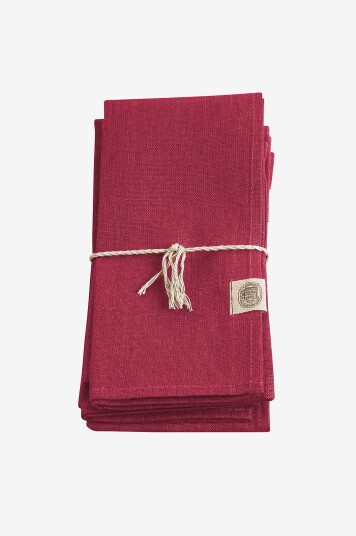Lovely Linen   Serviett Classic 4 pk i manglet lin   Rød