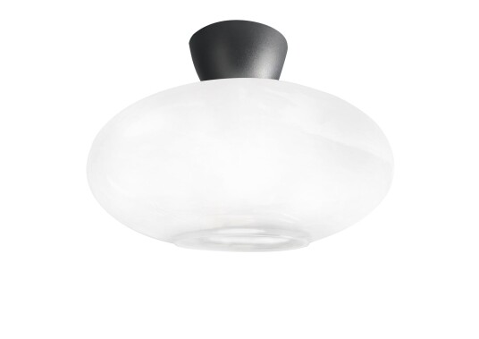 Nordesign Cup 105 taklampe med glasskuppel 28 cm - Svart/Opal hvit