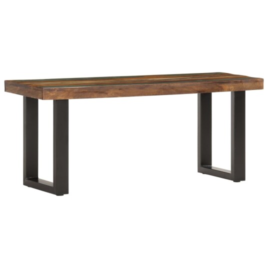 vidaXL Benk 110 cm gjenvunnet heltre og stål vidaXL Benk 110 cm gjenvunnet heltre og stål