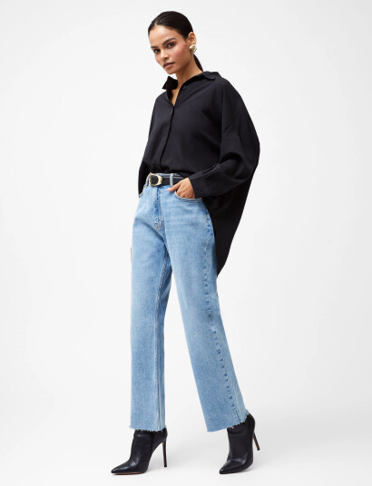 French Connection Elliot Denim Leg Crop Jean - Blue - 42