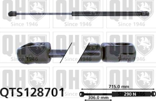 Gassfjær motorpanser QUINTON HAZELL QTS128701