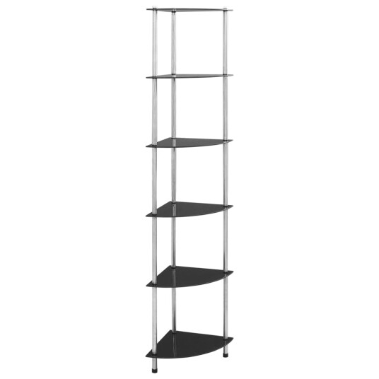 vidaXL Hylle 6 etasjer svart 30x30x160 cm herdet glass vidaXL Hylle 6 etasjer svart 30x30x160 cm herdet glass