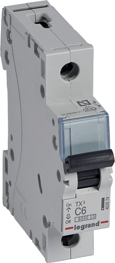 Legrand 10 stk TX³ MCB automatsikring C6 1P 1M 6/6kA