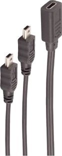 Shiverpeaks Bs13-20022 Usb-Kabel 0,3 M Usb 2.0 Usb C Mini-Usb B Sort Bs13-20022