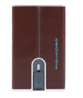 Piquadro Piquadro Blue Square Leather Card Holder Square Sliding System With Money Clip Pp5358b2r Mahogany For Men For Men Piquadro Piquadro Blue Square Leather Card Holder Square Sliding System With Money Clip Pp5358b2r Mahogany For Men For Men