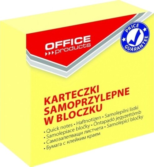 Mini Selvklebende Notatblokker Office Products 50X50 Mm 1X400 Ark Pastell Lysegul