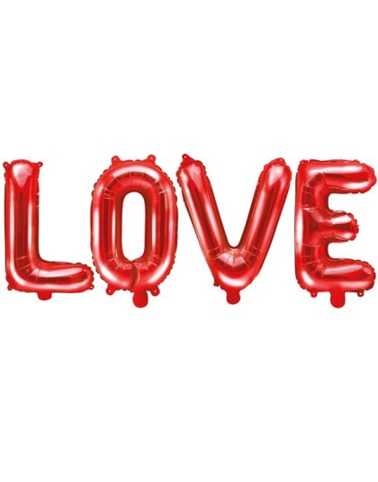 Love Rød Blokkbokstav Ballong Banner 73x59 cm