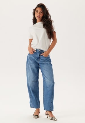 ONLY Onlhorseshoe Mw Barrel Pleat D Medium Blue Denim 26/32