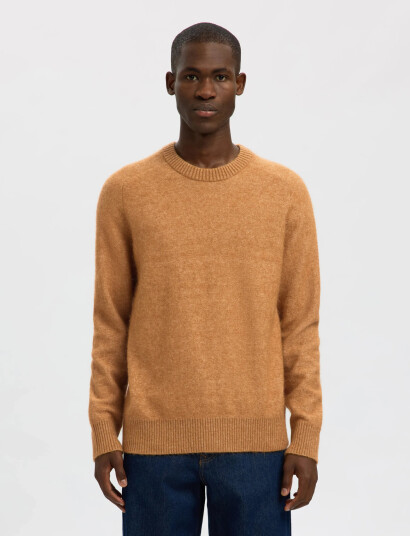 Selected Slhrai Ls Knit Crew Neck Noos - Beige - M Selected Slhrai Ls Knit Crew Neck Noos - Beige - M