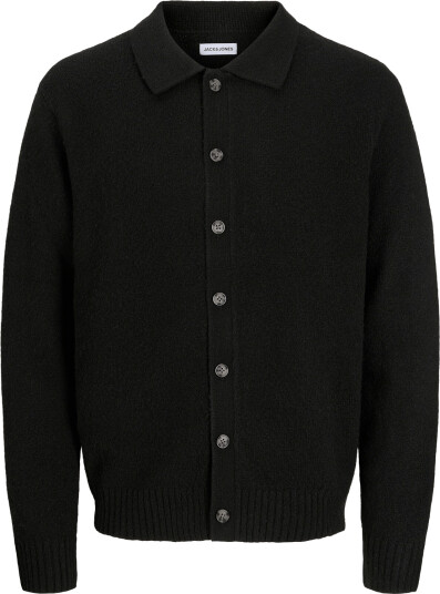 Jack & Jones Jjesoho Ollie Knit Polo Cardigan Black L Jack & Jones Jjesoho Ollie Knit Polo Cardigan Black L