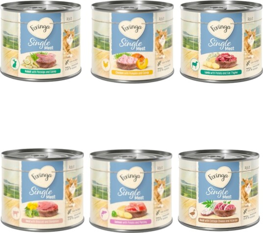 Feringa Våtfôr Single Meat Meny Blandet Pakke 6 X 200 G