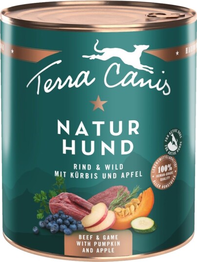 Terra Canis Våtfôr Sparepakke Naturhund & Vilt Med Gresskar & Eple Okse 12 X 800 G