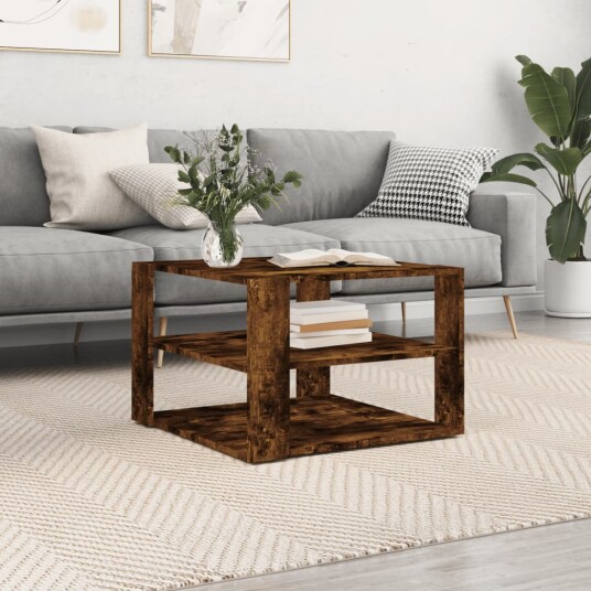 Salongbord røkt eik 59,5x59,5x40 cm konstruert tre 8720845434908 Salongbord røkt eik 59,5x59,5x40 cm konstruert tre 8720845434908