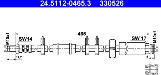 ATE 24.5112 0465.3 Bremseslange