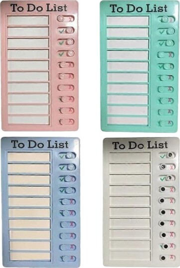4 Stykker Oppgavetavle for Barn, To-Do Liste, Oppgavetavle, Gjenbrukbar To-Do Liste, for Barn Voksne Hjem Skole Klasserom [DB]