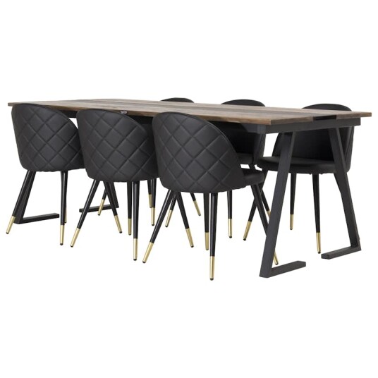 Venture Home Spisegruppe Venture Home Jane med 6 Valentina Stoler Mörk Teak GR885