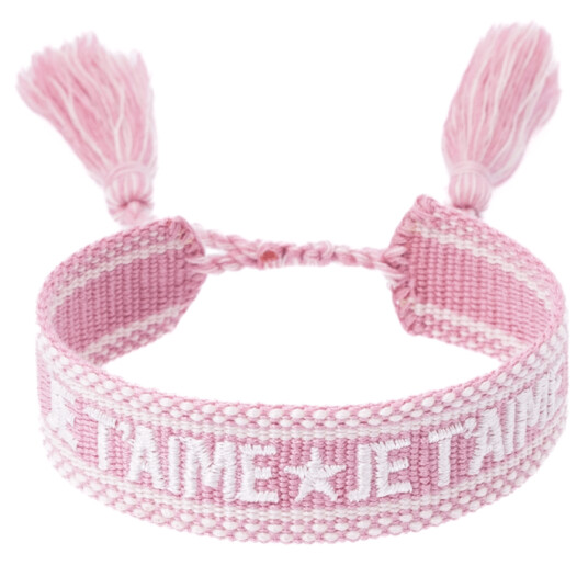 DARK Woven Friendship Bracelet Je T'aime Rose DARK Woven Friendship Bracelet Je T'aime Rose
