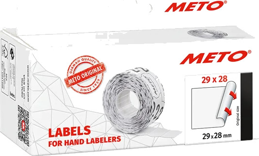 METO Prisetiketter, 29x28mm, hvit, 5rl/1000