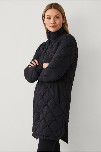 Áhkká Jakke Quilted Long Padded Jacket Svart Áhkká Jakke Quilted Long Padded Jacket Svart