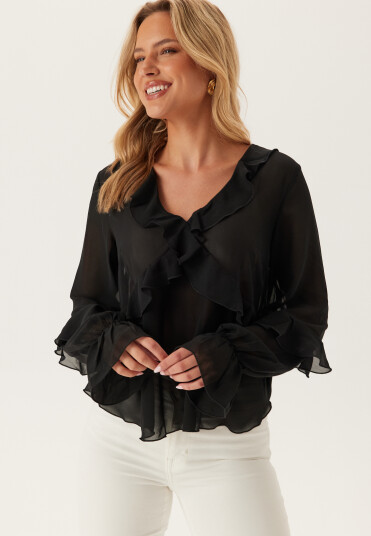Bubbleroom Open Back Frill Blouse