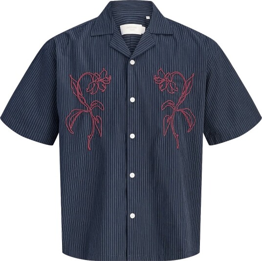 Jack & Jones Joratocha Embroidery Shirt Ss Navy S