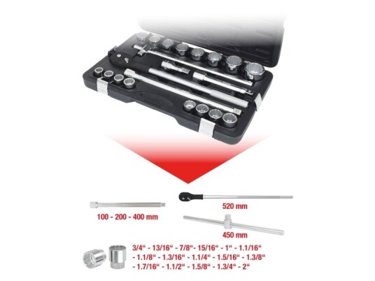 Ks Tools 3/4" Stikkontakt i Kromvanadiumstål