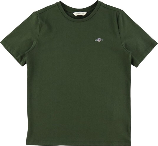 GANT T-skjorte - Shield - Dark Moss Green - GANT - 14-15 år (164-170) - T-skjorte Armygrønn Grønn