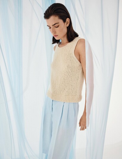 MSCH Copenhagen Mschvivika Hannalie Sl Top   Cream   L/XL
