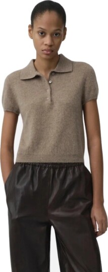 Simkhai Ivy short sleeve polo S beige dame
