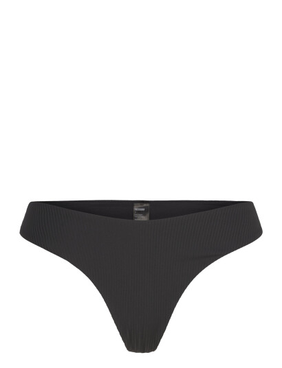 Weekday V-Shaped Ribbed Bikini Thong - Black - XS