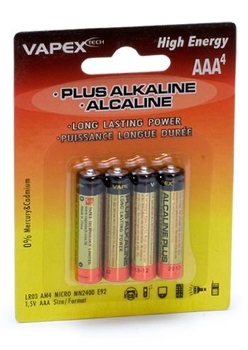 Vapex Plus Alkaline batteries AAA 4 Vapex Plus Alkaline batteries AAA 4