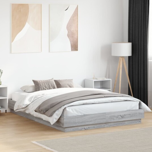 Sengeramme grå sonoma 150x200 cm konstruert tre 8721012275898