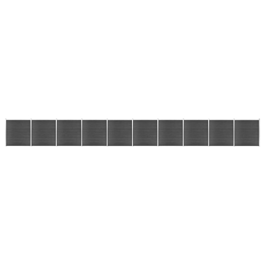 vidaXL Gjerdepanelsett WPC 1737x186 cm svart vidaXL Gjerdepanelsett WPC 1737x186 cm svart