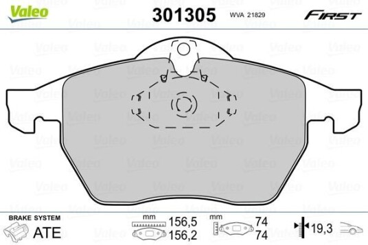 Bremseklosser VALEO 301305