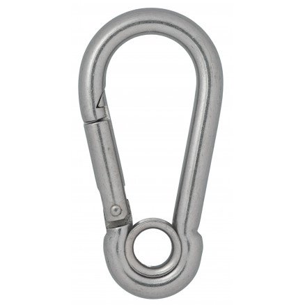 Infinity Hearts Brannmannkrok/Karabinkrok med Øye Rustfritt Stål Sølv 100x50mm 3 stk